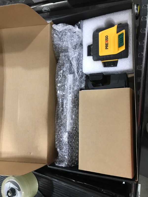 Photo 1 of PREXISO 3 X 360° Laser Level with Tripod - Rechargeable 82Ft Cross Line Leveler, Green Line Laser Level Self Leveling for Construction, Tile, Home Renovation with Magnetic Base, Iron Plate, Bag