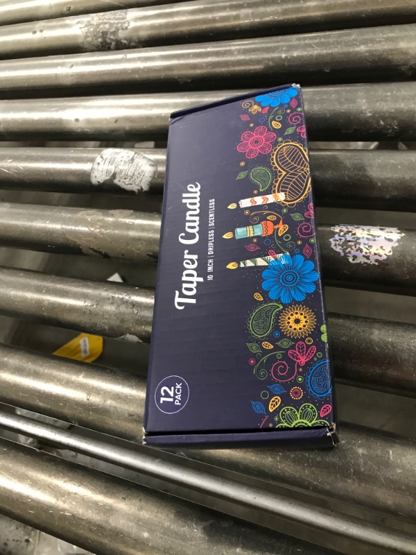 Photo 1 of 10 inch Orange Taper Candles for Home Decor, Set of 12 Unscented Dripless Candlesticks - 8 Hours Long Burning for Dinner, Wedding, Parties and Special Occasions