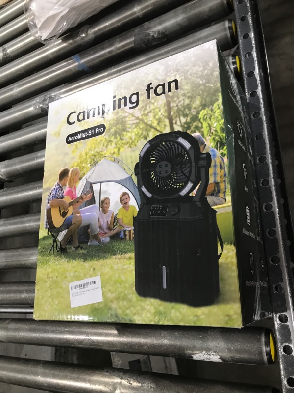 Photo 1 of Misting Fan Portable Camping Fan 42800mAh Rechargeable with Remote Control, 3 LED Light & Stepless Speed Control & Cooling Spray with 6L Bucket, Timer Function, Portable Handle, Rotating Hanging Hook