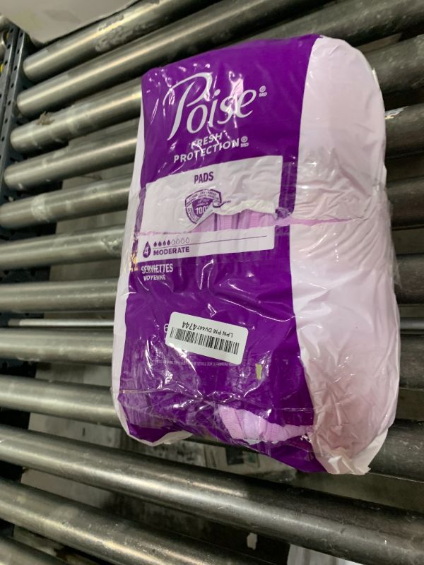 Photo 1 of Poise Incontinence Pads & Postpartum Incontinence Pads, 4 Drop Moderate Absorbency, Regular Length, 132 Count, Packaging May Vary