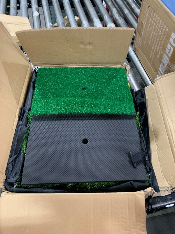 Photo 1 of Golf Net, 10x7FT All-in-1 Home Golf Hitting Aid Set with Foldable Tri-Turf Practice Mat for Backyard Driving Chipping Swing Training with Scoreboard/Target/Balls, Gifts for Him Dad and Men Golfer