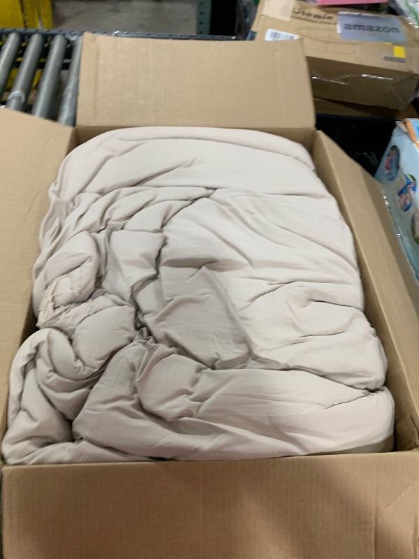Photo 1 of Litanika Khaki King Size Comforter Set, 3 Pieces Tufted Boho Farmhouse Bedding Comforter Sets, Lightweight Fluffy Comforter Bed Set for All Season (104x90In Comforter and 2 Pillowcases)