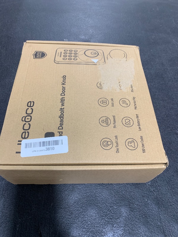 Photo 1 of Ulecoce Keyless Entry Door Lock Deadbolt with Handle Set, Door Locks for Front Door, Keypad Door Lock with Handle, Smart Door Knob, Auto Locking, Installation Guide, Black