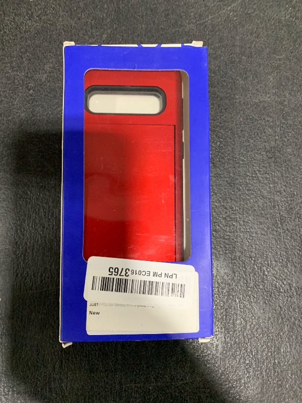 Photo 1 of JUST4YOU for Galaxy S10 Case with Card Holder Kickstand Protective Dual Layer Bumper Cover (Red) CS_BR_OC_GS10_RD