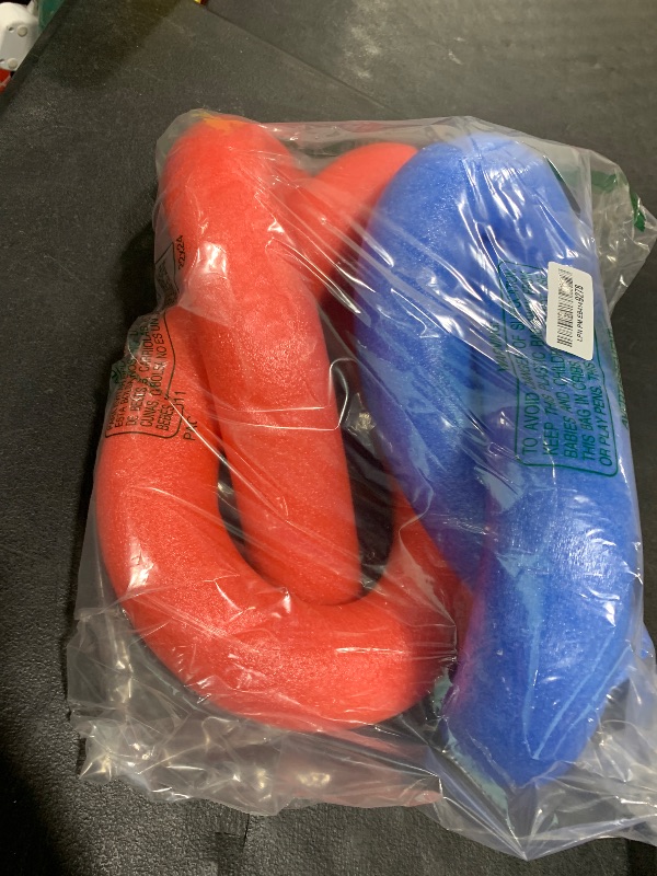 Photo 1 of The Dreidel Company Deluxe Floating Pool Noodles Foam Tube, Super Thick Noodles for Floating in The Swimming Pool, Assorted Colors, 52 Inches Long (2-Pack)