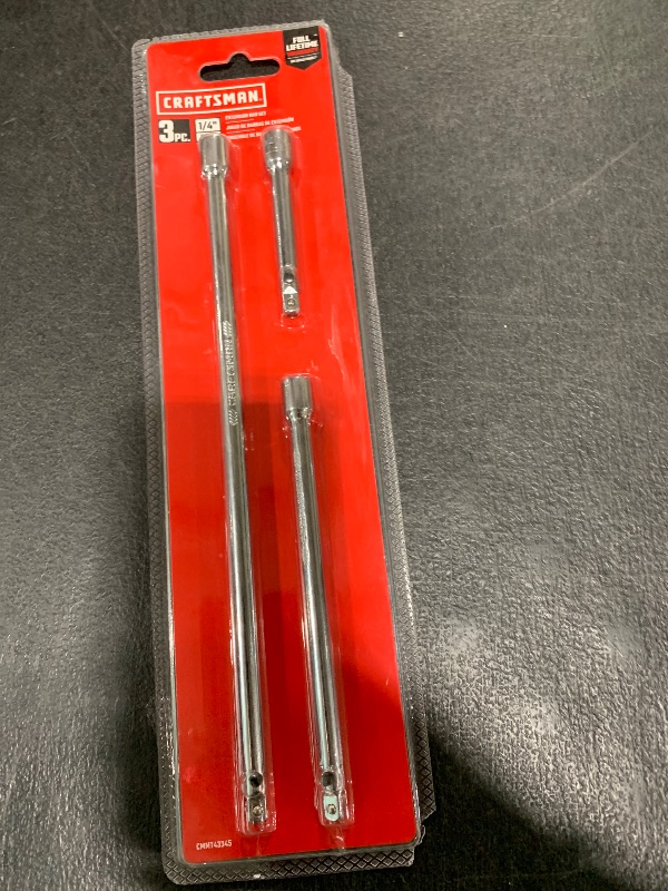 Photo 1 of CRAFTSMAN Drive Socket Extension Set, 1/4-in., 3-Piece (CMMT43345)