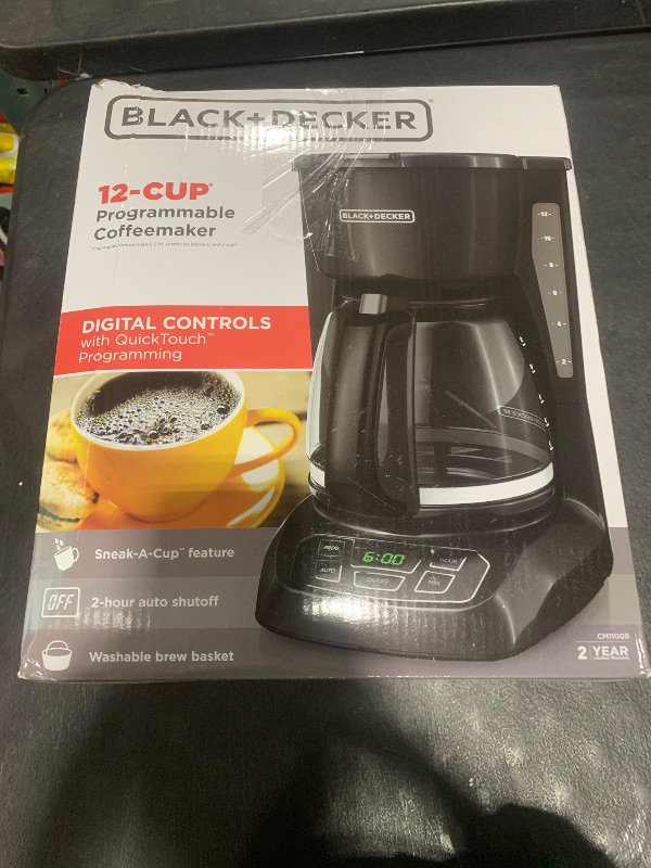 Photo 1 of Taylor Swoden 12-Cup Programmable Coffee Maker, Regular & Strong Brew Drip Coffee Machine for Home and Office, Glass Carafe, Pause & Serve, Auto Shut Off, Gray & Stainless Steel