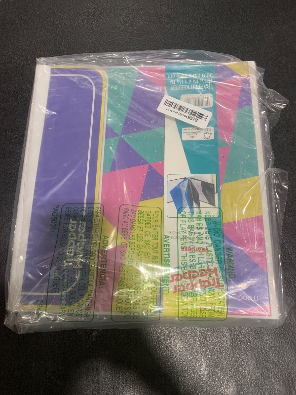 Photo 1 of Mead Trapper Keeper Binder, Retro Design, 1 Inch Binder with Folders and Pockets, Holds 8-1/2" x 11" Paper, Colorblock (260038FN-ECM)