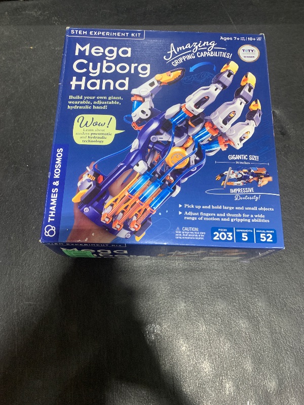 Photo 1 of Thames & Kosmos Mega Cyborg Hand STEM Experiment Kit | Build Your Own GIANT Hydraulic Amazing Gripping Capabilities Adjustable for Different Sizes Learn Pneumatic Systems