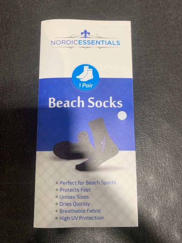 Photo 1 of Nordic Essentials Aqua Beach Socks - 1 Pair - For Sand Soccer, Volleyball, Swim, Diving, Snorkel Equipment for Men, Women, Kids, Youth - Neoprene Lycra Waterproof Booties - Sun Protection S - Black