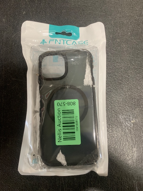Photo 1 of FNTCASE for iPhone 15 Case: for iPhone 14 & iPhone 13 Case | Magnetic Frosted Translucent Slim Shockproof Cell Phone Cover | Military Grade Protection Drop Proof Tough Protective Cases - Black