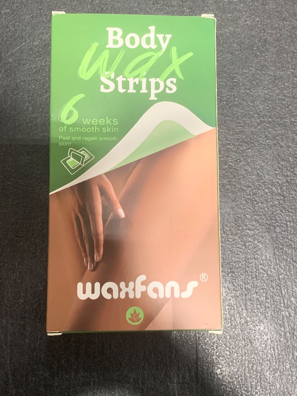 Photo 1 of Waxfans Hair Removal Wax Strips for Face/Body/Bikini - 60 Count Hypoallergenic Depilatory Kit with 4 Soothing Wipes (Green) - All Skin & Hair Types