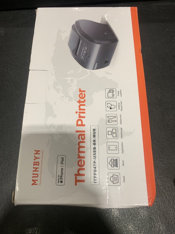 Photo 1 of MUNBYN Bluetooth Thermal Receipt Printer P047, 80mm POS Printer, Thermal Printer with USB Serial Ethernet, Bluetooth, Support Android Windows PC iOS(Do Not Support Paypal Doordash Grubhub Vagaro)