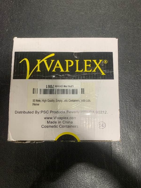 Photo 1 of Vivaplex, 50, Clear, Empty, 5 Gram Plastic Pot Jars, Cosmetic Containers.