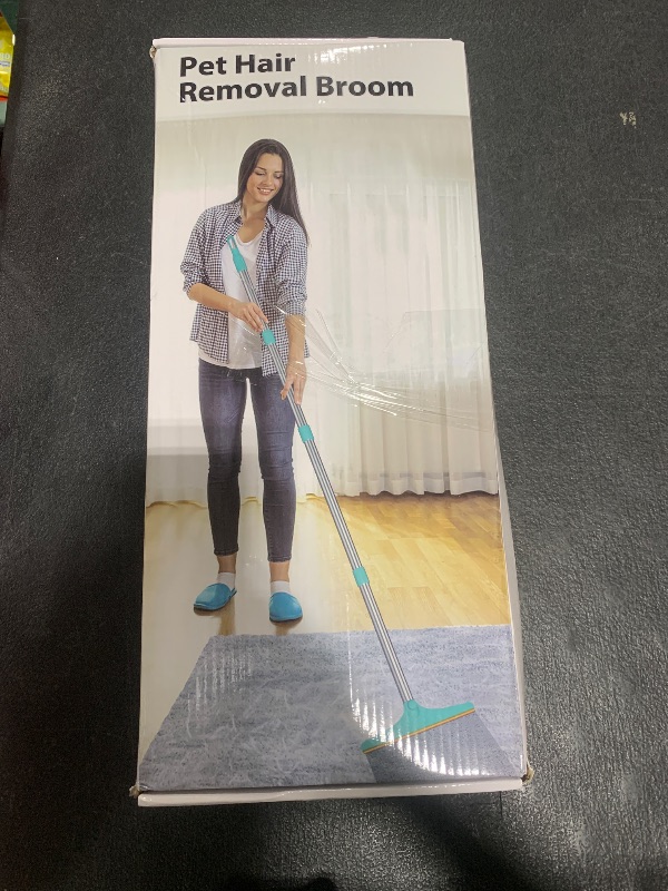 Photo 1 of Eaersan Carpet Rake for Pet Hair Removal - Reusable Pet Hair Remover, 60” Adjustable Long Handle Cat Dog Carpet Rake Scraper, Dog Hair Rake Brush for Rugs, Mats, Couch, Furniture