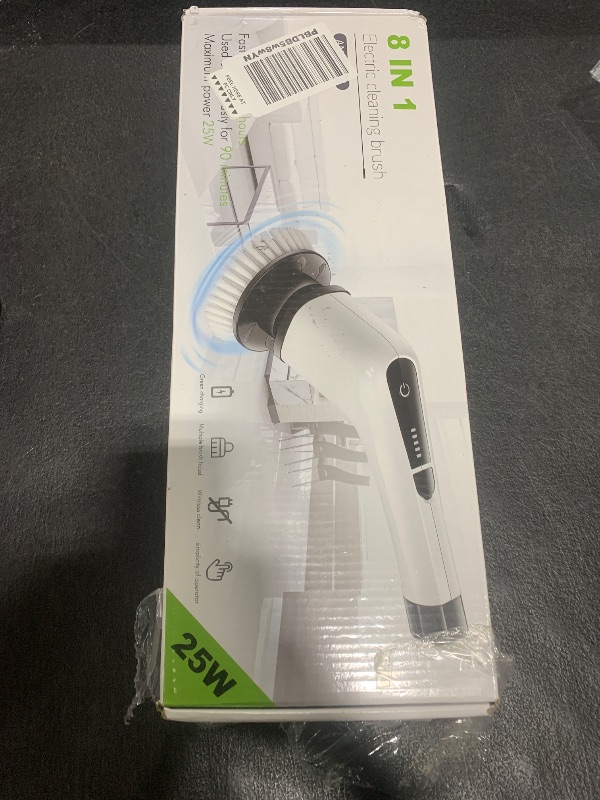 Photo 1 of Bomves Electric Spin Scrubber, Cordless Cleaning Brush Scrubber for Home, 400RPM/Mins-8 Replaceable Brush Heads-90Mins Work Time, 3 Adjustable Size, 2 Speeds for Bathroom Shower Bathtub Glass Car