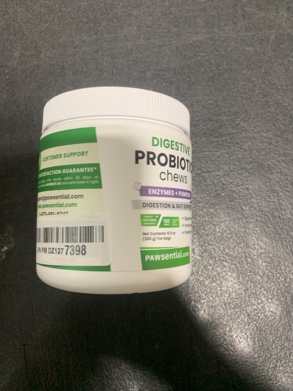 Photo 1 of Advanced Dog Probiotics for Digestive Health & Enzymes - Diarrhea, Gas, Upset Stomach Relief & Season Allergy - Chews for Digestion - Prebiotics Fiber Supplement - Pet Probiotics for Dogs - 120 Chews
