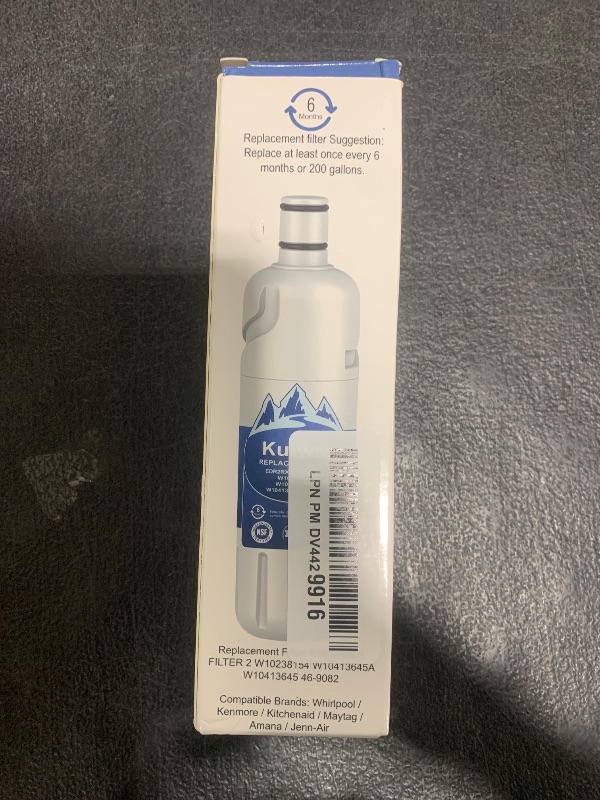 Photo 1 of Kuiwsi EDR2RXD1 W10413645A filter 2 Replacement, Compatible with Whirl-pool EDR2RXD1, WHR2RXD1, KAD2RXD1, W10238154, W10413645, P6RFWB2, 46-9082, 46-9903, white (1-pack)