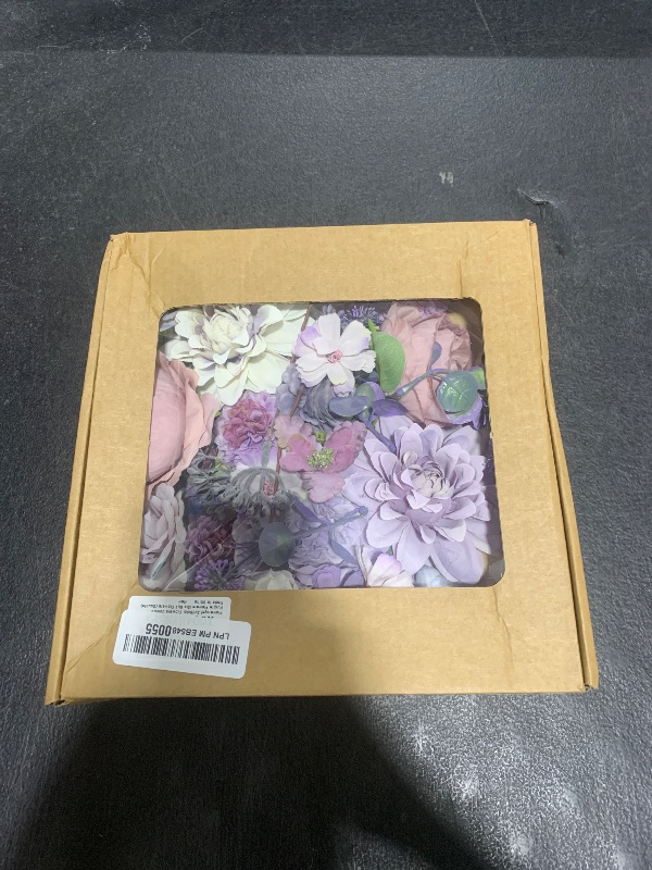Photo 1 of Floweroyal 2 Layers Artificial Flowers Combo Purple Flowers Mix Silk Flowers Dahlia Roses with Stems for Wedding Bridal Bouquets, Baby Shower, Floral Arrangement, Table Centerpieces