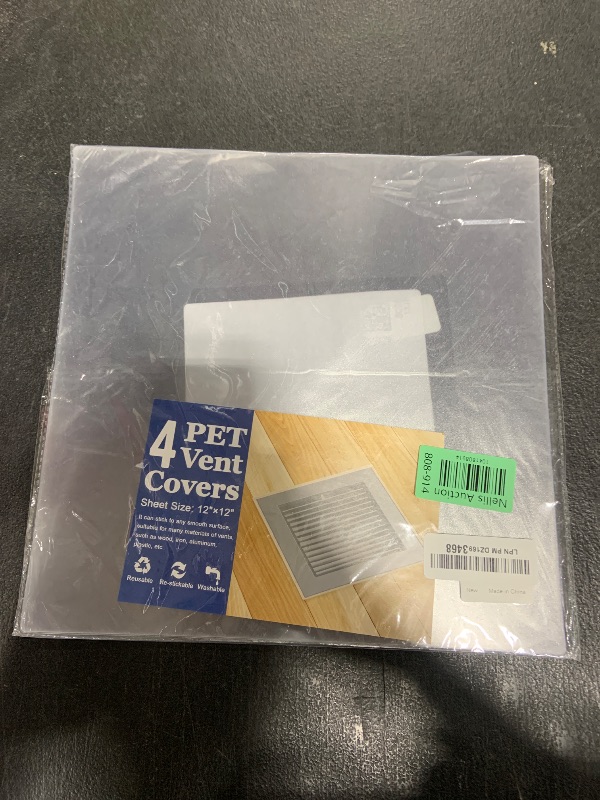 Photo 1 of 4 Pack PET Vent Covers with Nano Adhesive, 12" X 12" for Floor, Wall, Ceiling Vents and Air Registers, for RV, Home, Office AC Vents, Non-Magnetic, Fits on Plastic, Wood, Iron, Aluminum Vent Covers