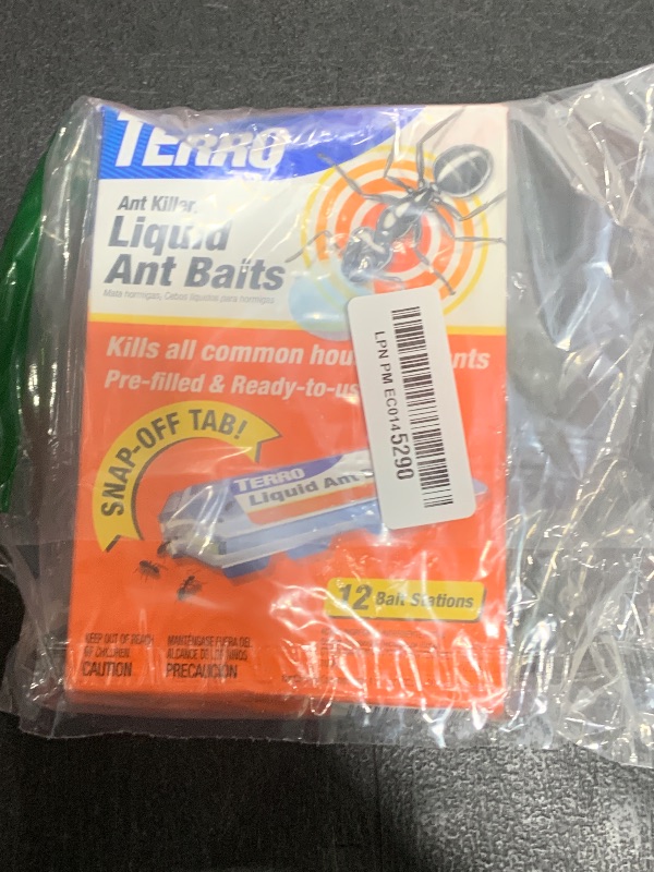 Photo 1 of TERRO Ant Killer Bait Stations T300B - Liquid Bait to Eliminate Ants - 12 Count Stations for Effective Indoor Ant Control