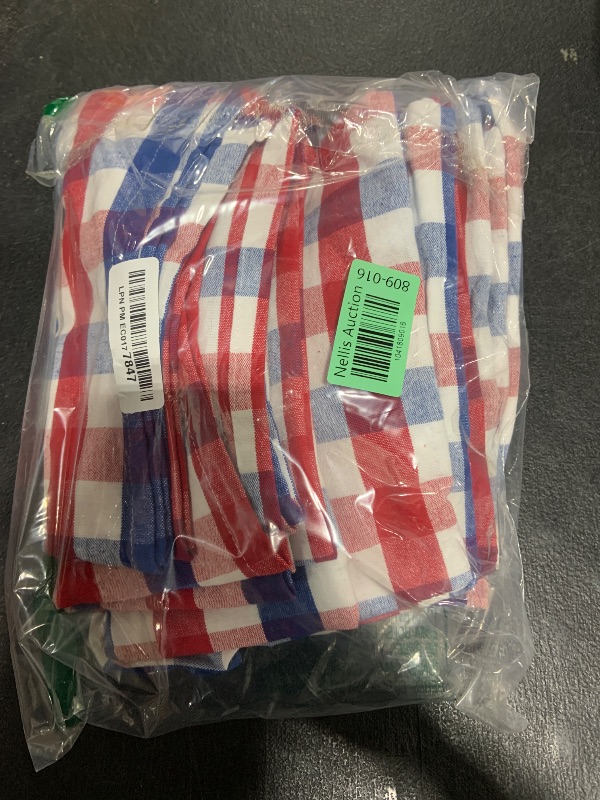 Photo 1 of Urban Villa July 4th Cloth Napkins Patriotic Dinner Napkins 100% Cotton (Set of 12) 20x20 Inches Highly Absorbent Soft Durable Reusable & Washable Table Dinner Napkins (Red/Blue/White Buffalo Checks)