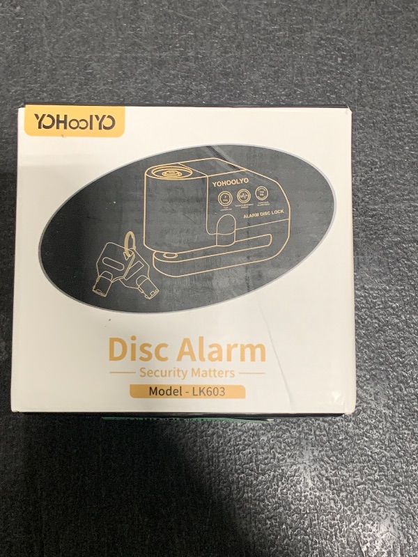 Photo 1 of YOHOOLYO Alarm Disc Lock Motorcycle Disc Brake Lock Anti-Theft Waterproof 110 db 7mm Pin 5ft Reminder Cable for Motorcycles Bike Scooter Carry PouchLPNPMEC0177851
