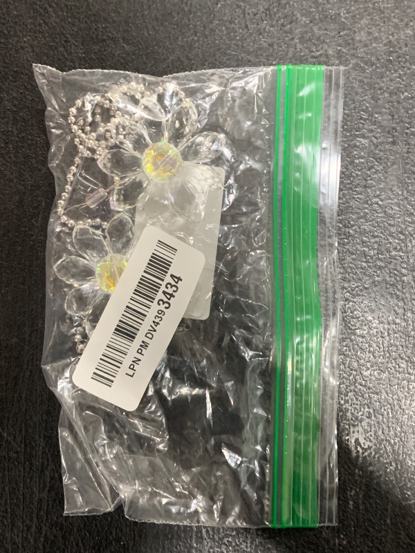 Photo 1 of LEFERS Ceiling Fan Pull Chain, 2 Pieces 1.8" Crystal Glass Flower Pendants with 24" Ceiling Fan Chain Extender and Connector (Clear)