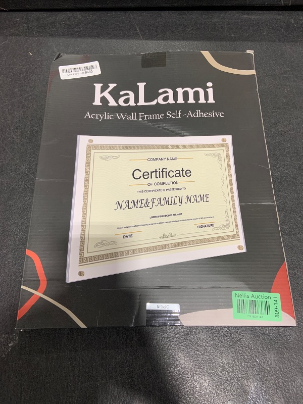 Photo 1 of Kalami 11x14 Acrylic Wall Mount Picture Frame Self Adhesive, No Drill Holes Floating Frameless Clear Photo Frame for Diploma Certificate Degree Document Display Gallery Wall-Full Frame is 12x15