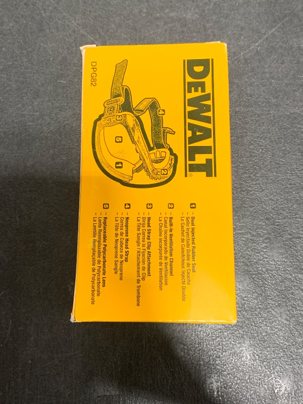 Photo 1 of DEWALT DPG82-11 Concealer Clear Anti-Fog Dual Mold Safety Goggle, Clear Lens, 1 Pair