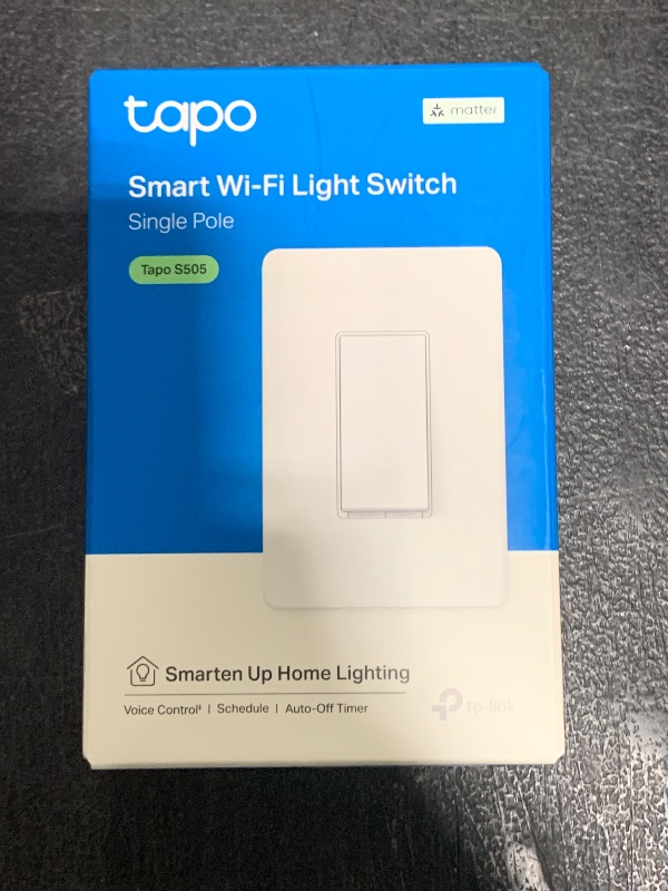 Photo 1 of TP-Link Tapo Matter Smart Light Switch: Voice Control w/Siri, Alexa & Google Assistant | UL Certified | Timer & Schedule | Easy Guided Install | Neutral Wire Required | Single Pole | Tapo S505