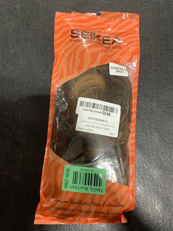 Photo 1 of SEIKEA Long DIY Braided Ponytail Extension with Hair Tie Straight Wrap Around Hair Extensions Ponytail Natural Soft Synthetic Hairpiece Chocolate Brown with Blonde 30 Inch (After Braided 27 Inch)