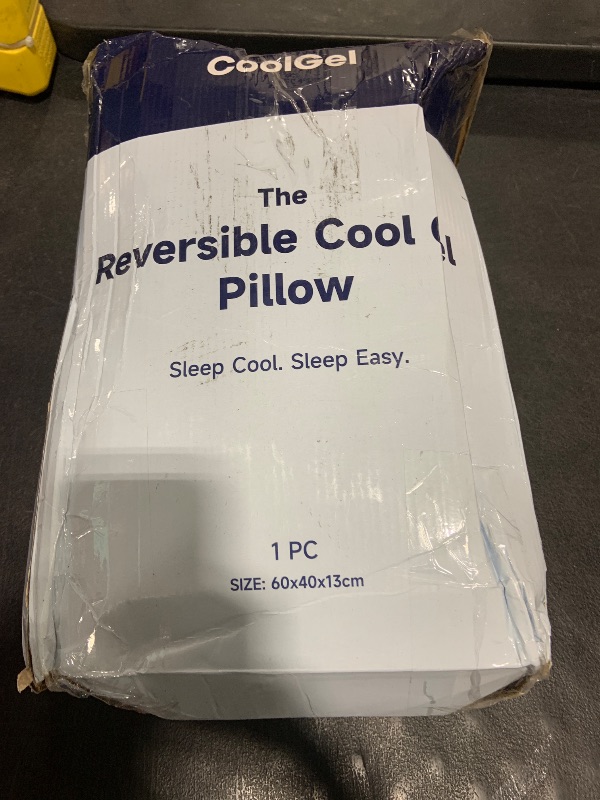 Photo 1 of Cool Gel Cooling Pillow for Sleeping, Standard Size Cooling Memory Foam Pillow for Hot Sleepers, Reversible Ergonomic Design, Pressure Relief, Spine Alignment, Side, Back Contouring Support