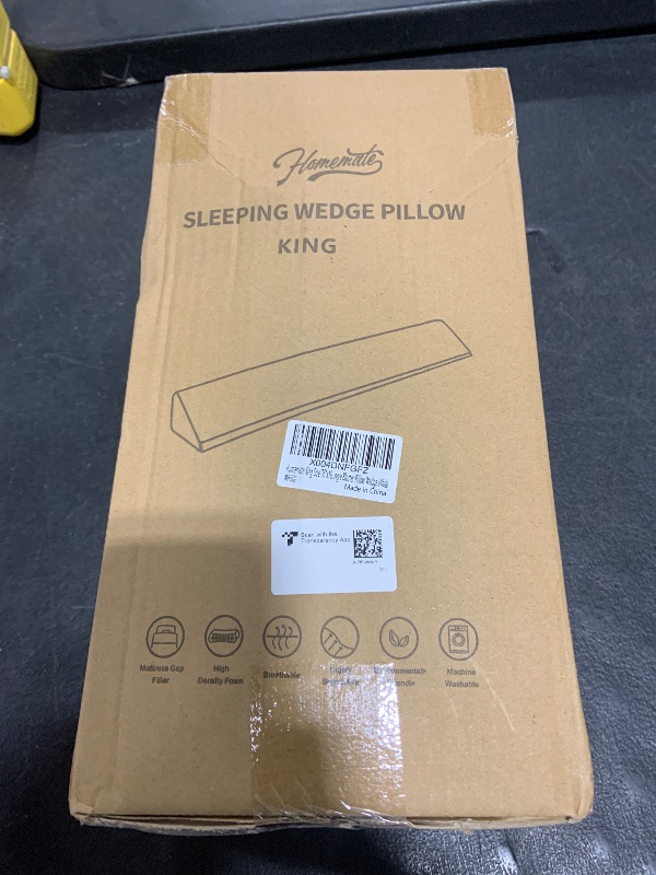 Photo 1 of Homemate King Size?76"x10"x6"? Bed Wedge Pillow for Headboard - Bed Gap Filler(0-8") - Triangle Bloster Pillow Wedge - White