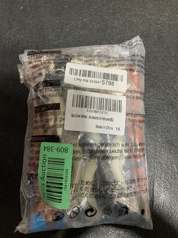 Photo 1 of Fumwase 6pcs Cave Women Costume Set Tooth Necklace Bracelet Earring Inflatable Club Caveman Costume Accessories for Halloween