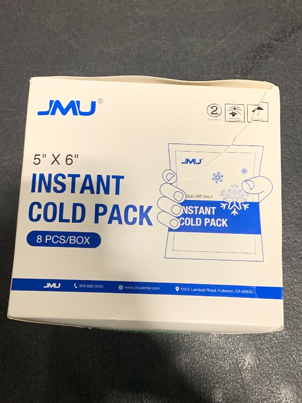 Photo 1 of JMU 8 Packs Instant Cold Pack (5" x 6"), Disposable Instant Ice Packs for Injuries, Swelling, Sprains, Toothaches, Athletes & Outdoor Activities