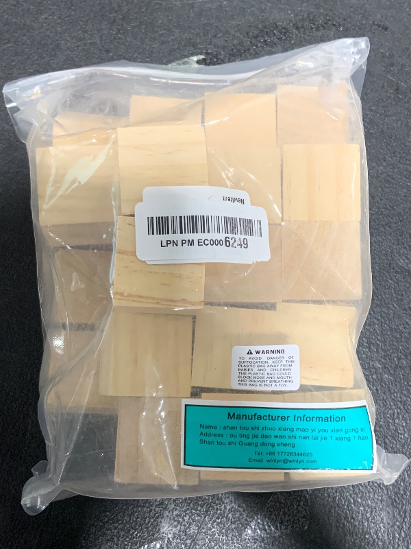 Photo 1 of Supla 40pcs 1.5 inch - Natural Solid Wood Square Blocks - for Puzzle Making, Crafts, and DIY Projects