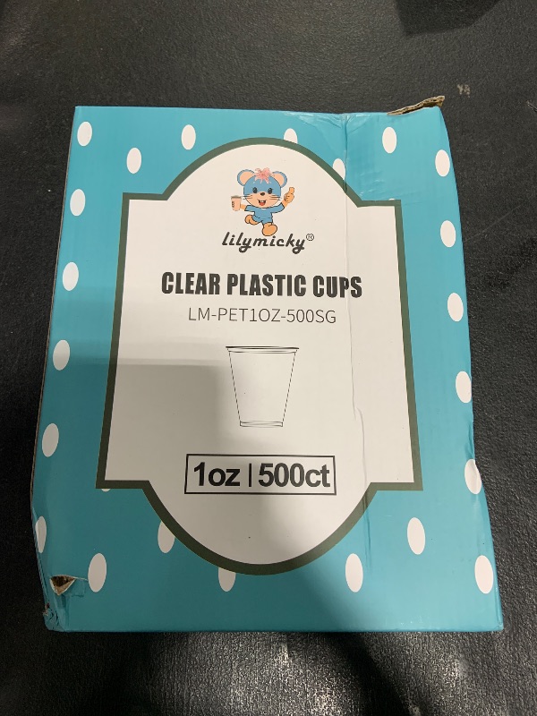 Photo 1 of Lilymicky 500 PACK 1 oz Plastic Shot Glasses, 1 Ounce Clear Disposable Party Cups for Vodka, Whiskey, Tequila, Mini Plastic Containers for Sauce, and Sample Tasting