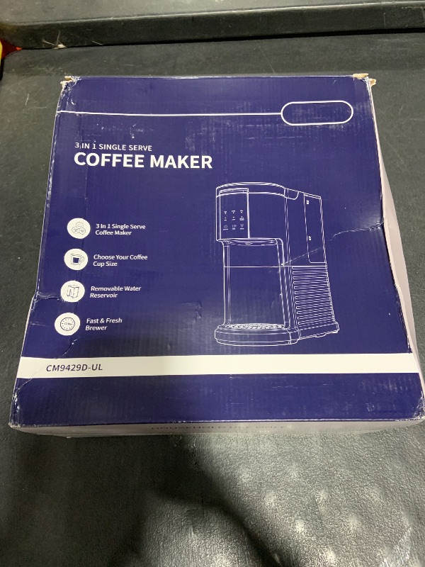 Photo 1 of SHARDOR 3 in 1 Single Serve Coffee Machine, K Cup Coffee Maker Compatible with Ground Coffee & Teas, 6 to 14oz Brew Sizes, 40oz Removable Water Tank, Descale Settings, Black