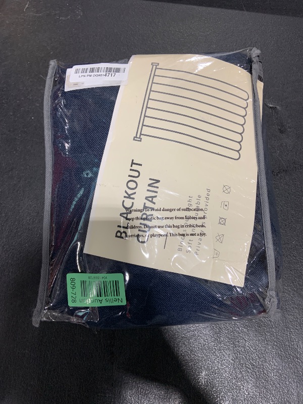 Photo 1 of 100% Blackout Shield Linen Blackout Curtains for Bedroom 96 Inches Long, Back Tab/Rod Pocket Living Room Drapes, Thermal Insulated Blackout Curtains 2 Panels Set, 50" W x 96" L, Midnight Blue