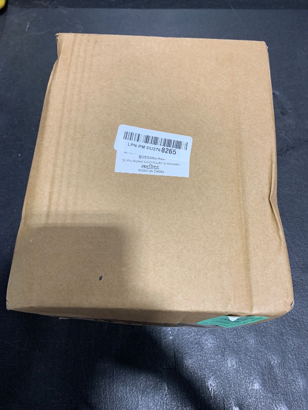 Photo 1 of Prestee 200 Pieces Pre Rolled Gold Plastic Silverware Set for 50 Guests - Premium Disposable Silverware Set with Napkins - Wrapped Utensils with Forks, Knives, Spoons, Napkins for Weddings and Events