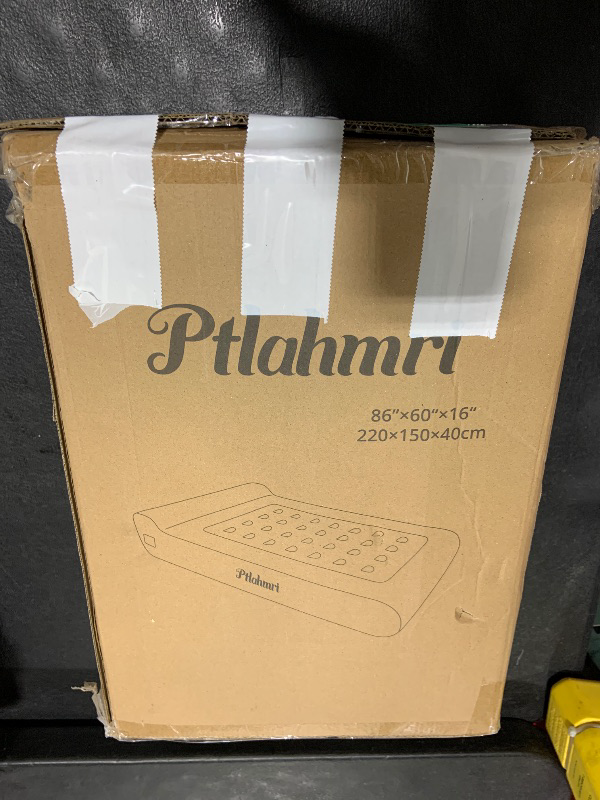 Photo 1 of Ptlahmri Air Mattress Queen with Built in Pump,16? Comfort Plush Surface Luxury Air Mattress,Portable Twin air Mattress with Pillow Design for Guests, Camping & Home, 660lb Weight Capacity(Black)