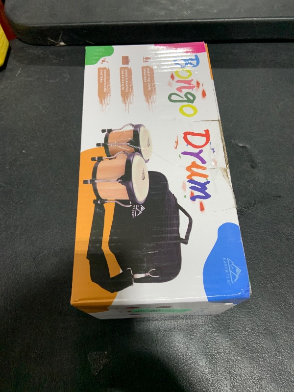 Photo 1 of EastRock Bongo Drum 4” and 5” Set for Adults Kids Beginners Professionals Tunable Wood and Metal Drum Percussion Instruments With Tuning Wrench
