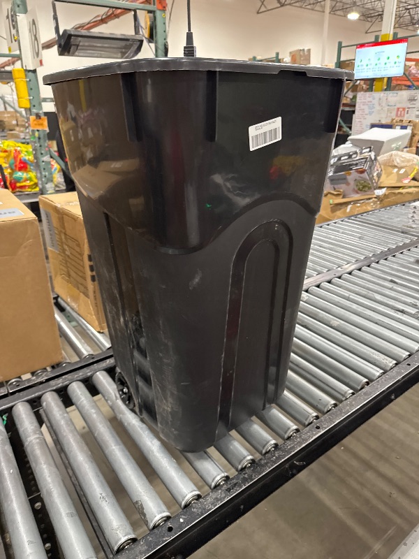 Photo 1 of United Solutions 32 Gallon Wheeled Outdoor Garbage Can with Attached Snap Lock Lid and Heavy-Duty Handles, Black, Heavy-Duty Construction, Perfect Backyard, Deck, or Garage Trash Can, 2 Pack