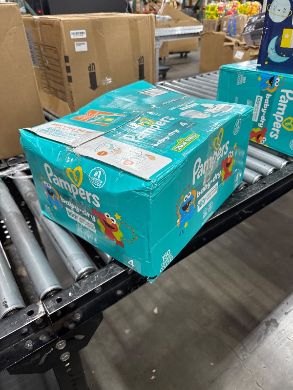 Photo 1 of Pampers Diapers - Baby Dry - Size 4, 150 Count, Absorbent Disposable Infant Diaper (Packaging May Vary)