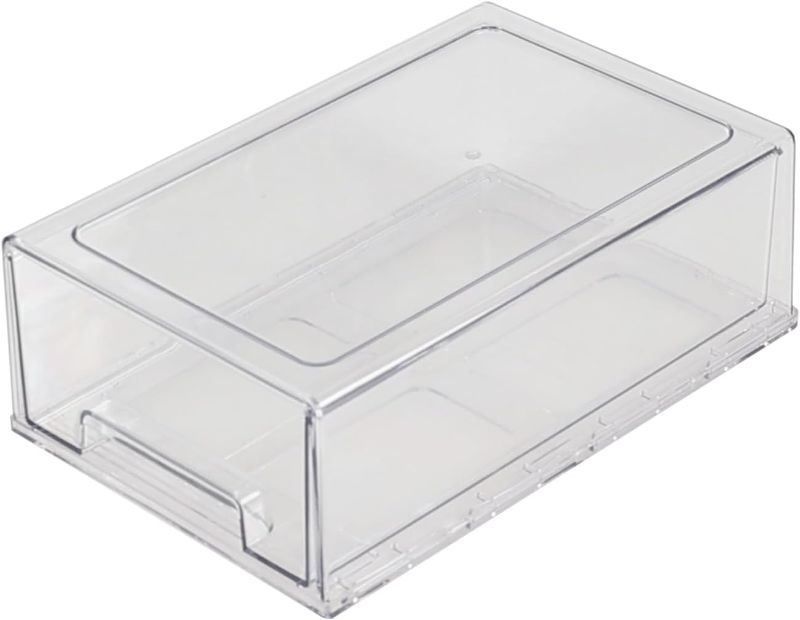 Photo 1 of 1-Pack Stackable Makeup Organizer Storage Drawers, Acrylic Clear Plastic Storage Units Drawers, FThe new 