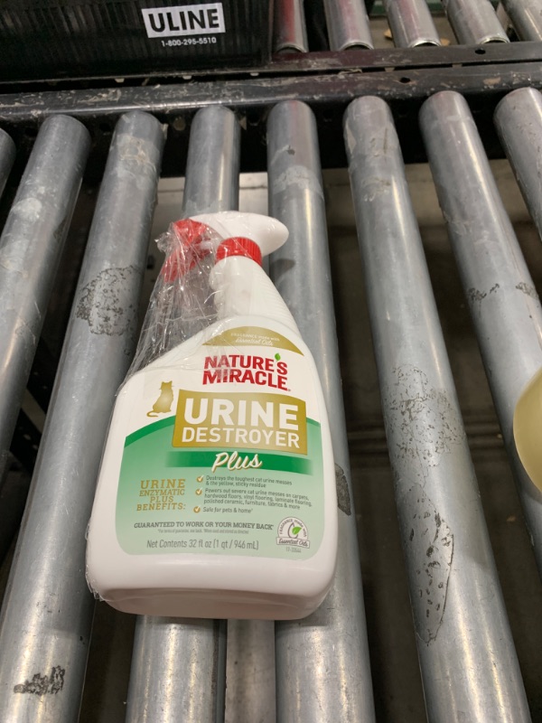 Photo 1 of Nature’s Miracle Urine Destroyer Plus Cat, 32 Ounces, Enzymatic Formula, Ready-to-Use