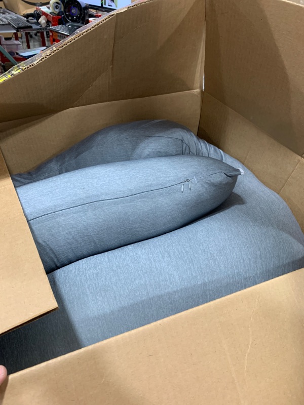 Photo 1 of Pharmedoc Pregnancy Pillows, U-Shape Full Body Pillow – Removable Cooling Cover -Dark Grey – Belly and Back Support - Maternity Essential - Pregnancy Must Haves