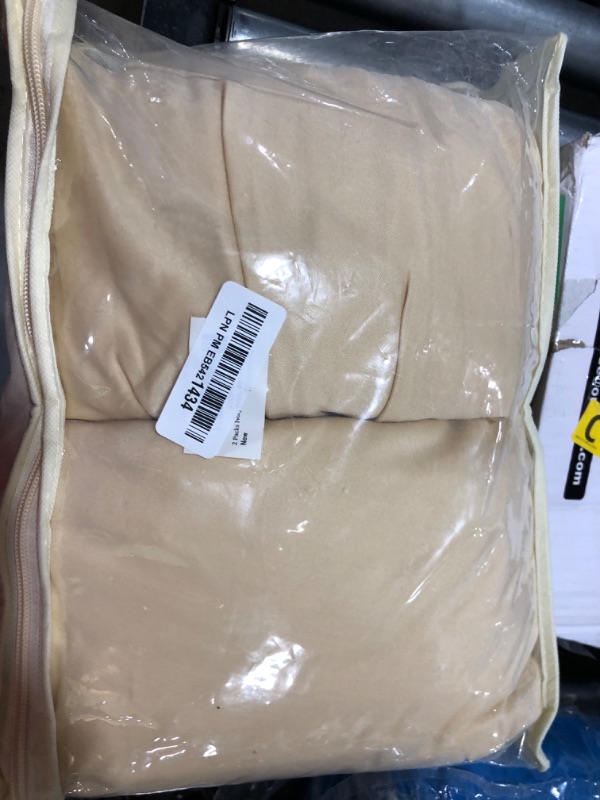 Photo 1 of 2 Packs Light Champagne Polyester Table Clothes for 4 Foot Rectangle Tables, Wrinkle Free Fitted Table Cover 4ft Stretch Tablecloths with Skirt for Parties Weddings Birthday Banquet Baby Shower