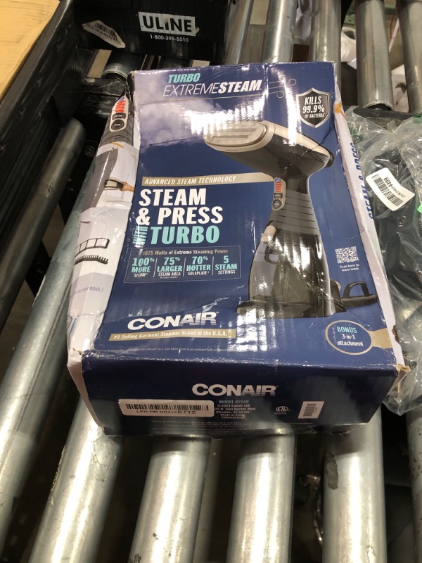 Photo 1 of Conair Handheld Garment Steamer for Clothes, Turbo ExtremeSteam 1875W, Portable Handheld Design, Strong Penetrating Steam - Amazon Exclusive in Black (GS59B)